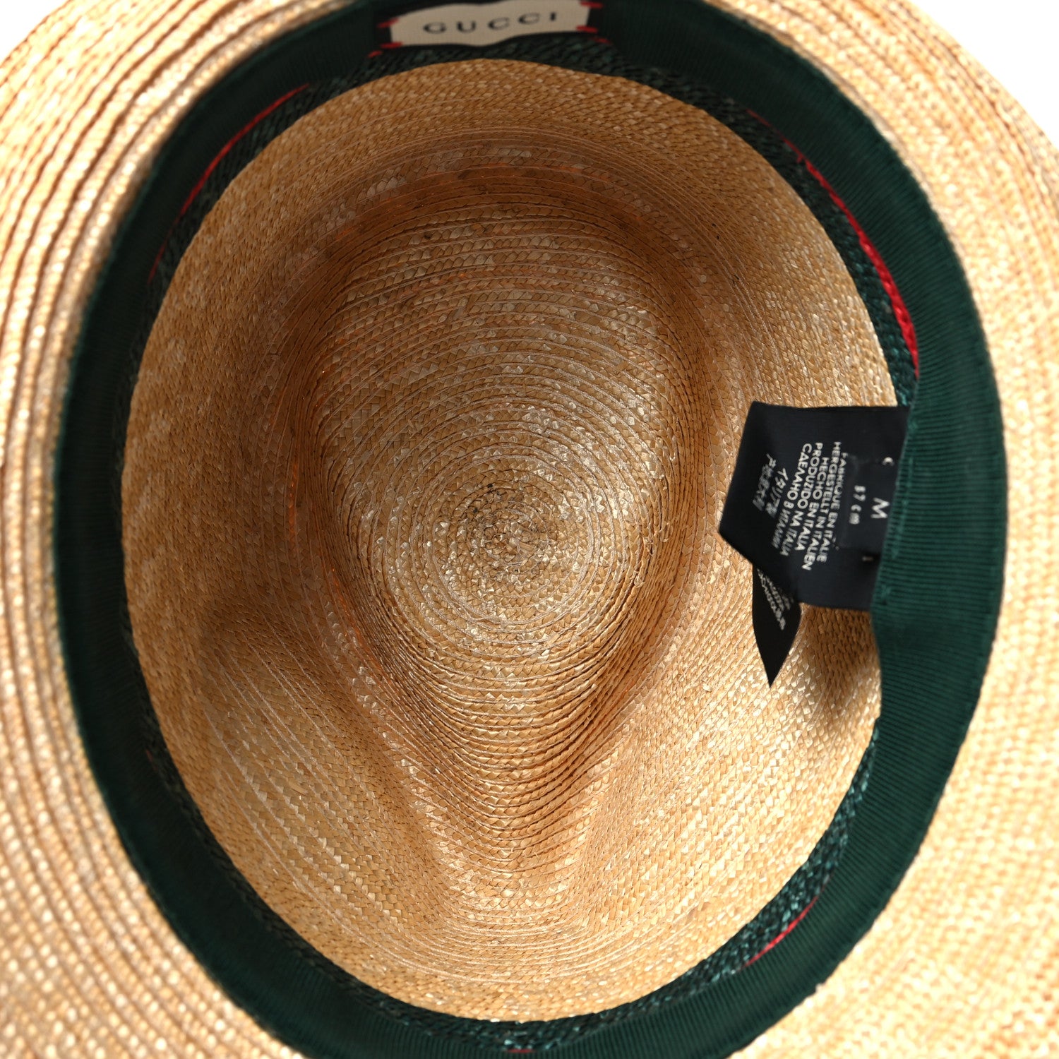 Gucci Abaca Straw Web Fedora Hat M 6 of 8