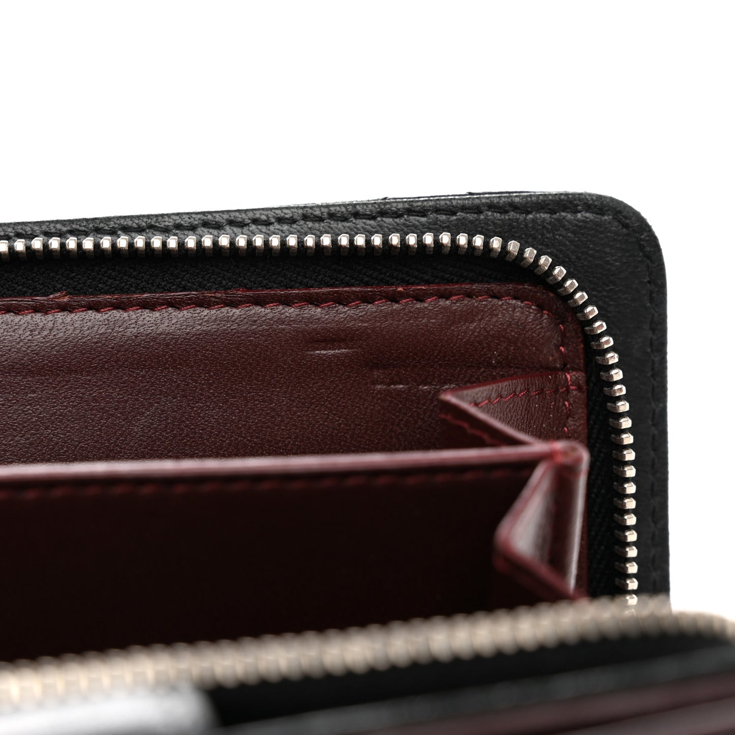 Lambskin Quilted Zipped Pocket Wallet Black