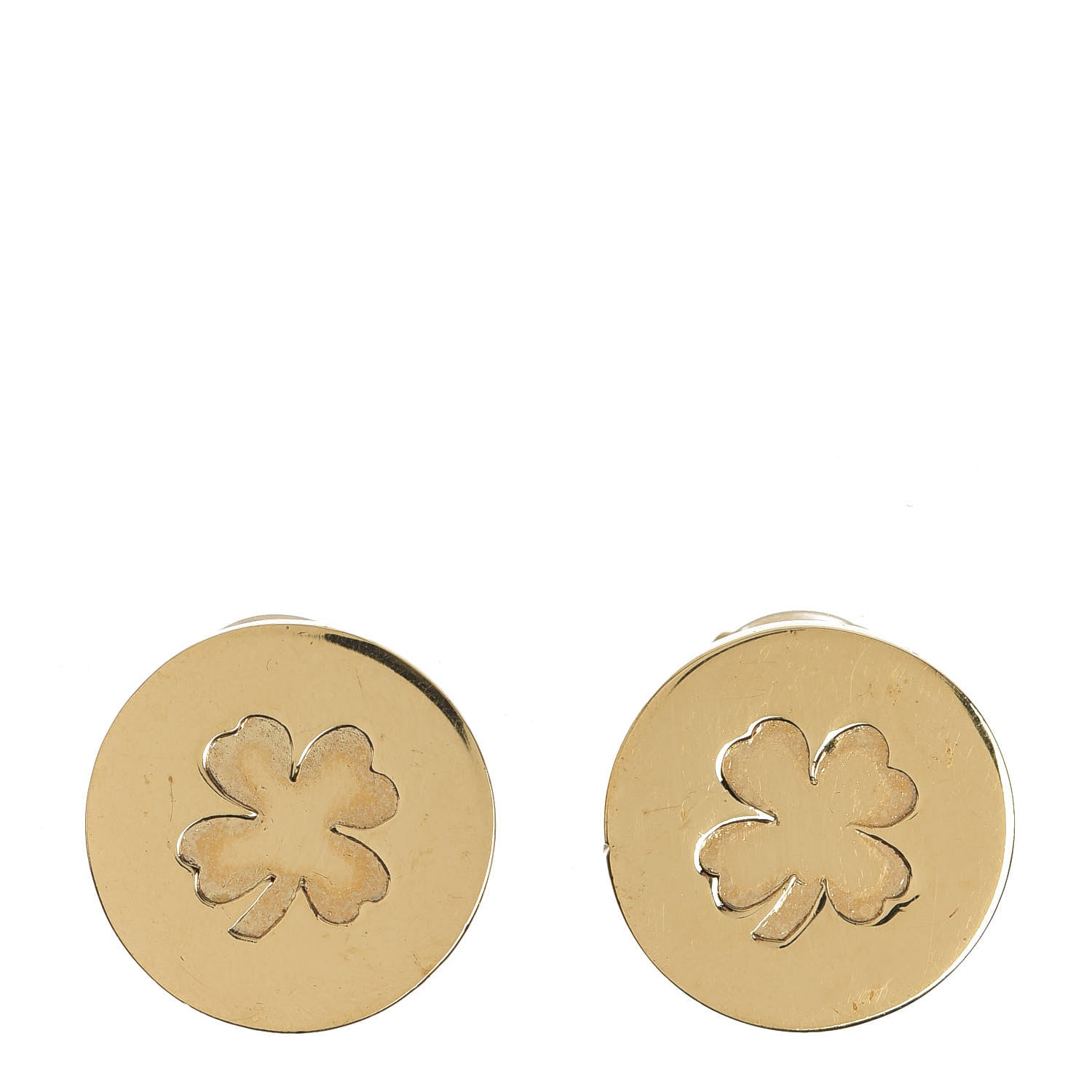 Chanel Clover Clip On Earrings Gold 1 of 4