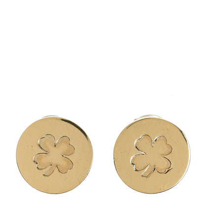 Chanel Clover Clip On Earrings Gold 1 of 4