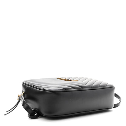 Saint Laurent Calfskin Matelasse Monogram Lou Camera Bag Black 4 of 10