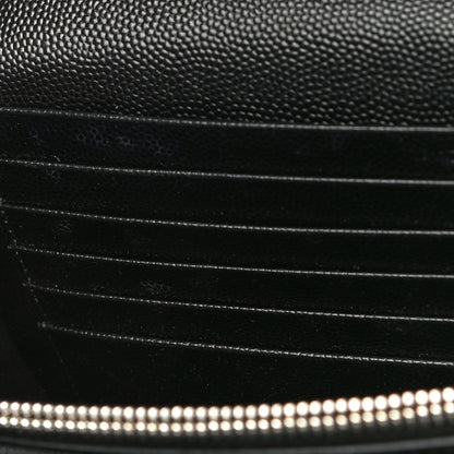 Saint Laurent Grain De Poudre Matelasse Chevron Monogram Chain Wallet Black 13 of 21