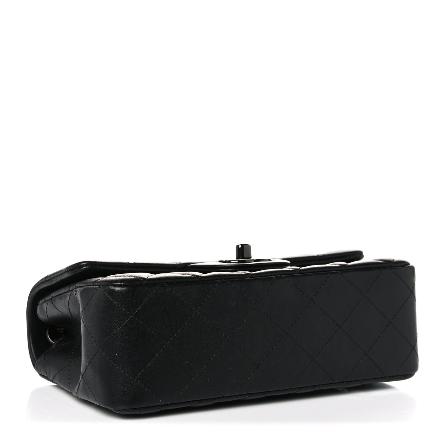 Lambskin Quilted Mini Rectangular Flap So Black