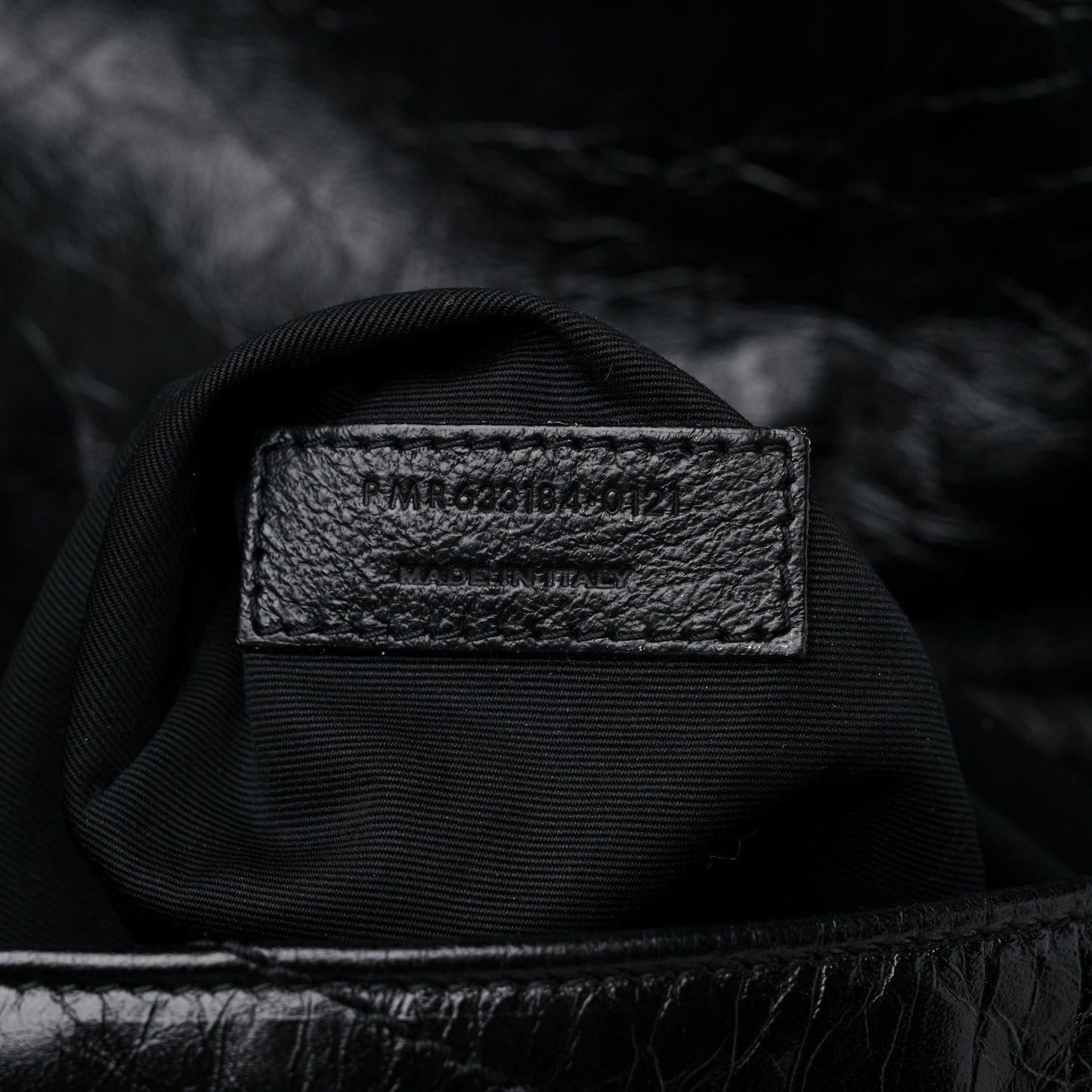 Crinkled Calfskin Matelasse Monogram Medium Niki Chain Satchel Black