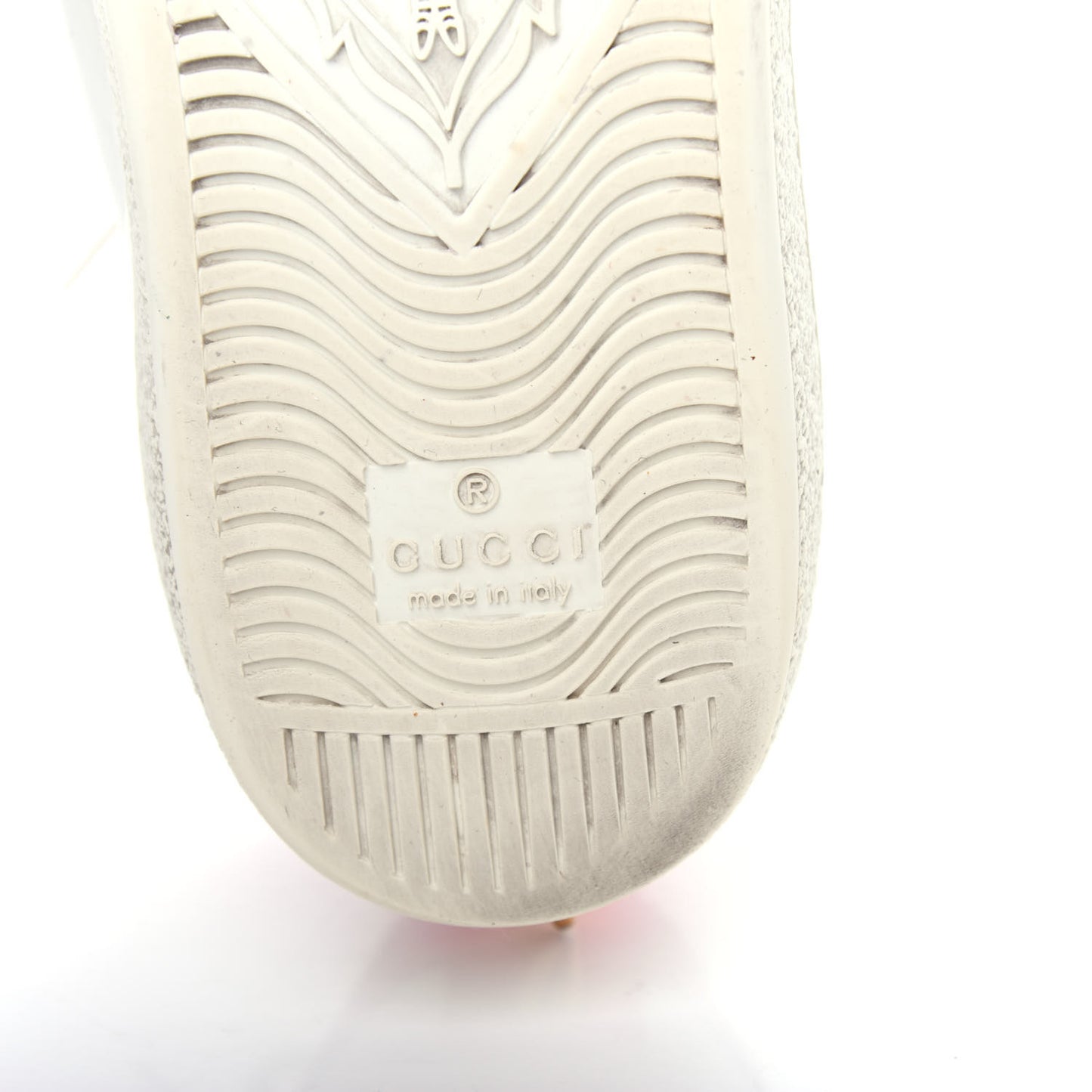 Calfskin Web Pearl Studded Womens Ace Sneakers 36 White