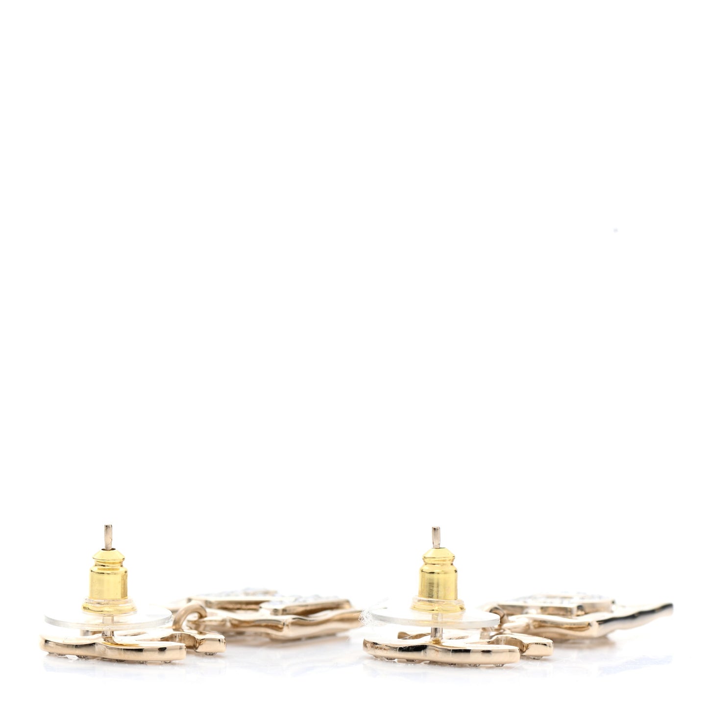 Crystal CC No 5 Drop Earrings Gold