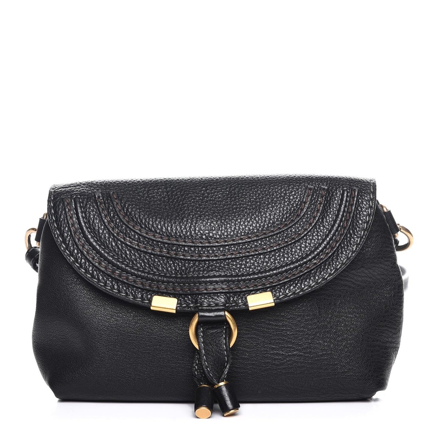 Calfskin Marcie Pochette Crossbody Bag Black
