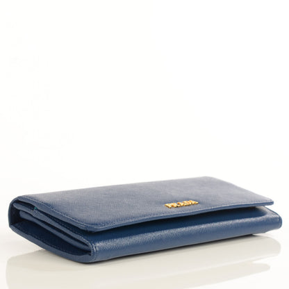 Prada Saffiano Bi-Color Trend Continental Wallet Bleuette Turchese 4 of 9
