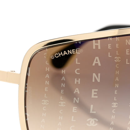 Chanel Metal Shield Runway Sunglasses 71213 Gold 7 of 8