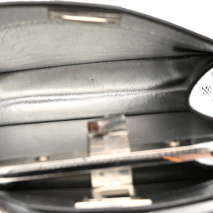 Fendi Metallic Karung Petite Peekaboo I SEE U Satchel Argento 6 of 15