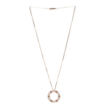 Cartier 18K Pink Gold Diamond LOVE Paved Necklace 3 of 5