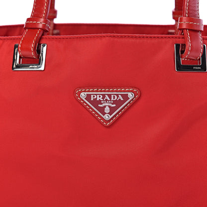 Prada Tessuto Nylon Mini Shopping Tote Rosso 10 of 13