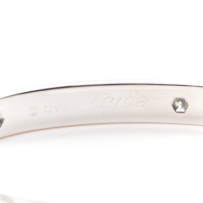 Cartier 18K White Gold 6 Diamond LOVE Bracelet 17 5 of 7