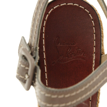 Christian Louboutin Calfskin Almeria 120 Wedge Sandals 36 Grey Natural 5 of 7