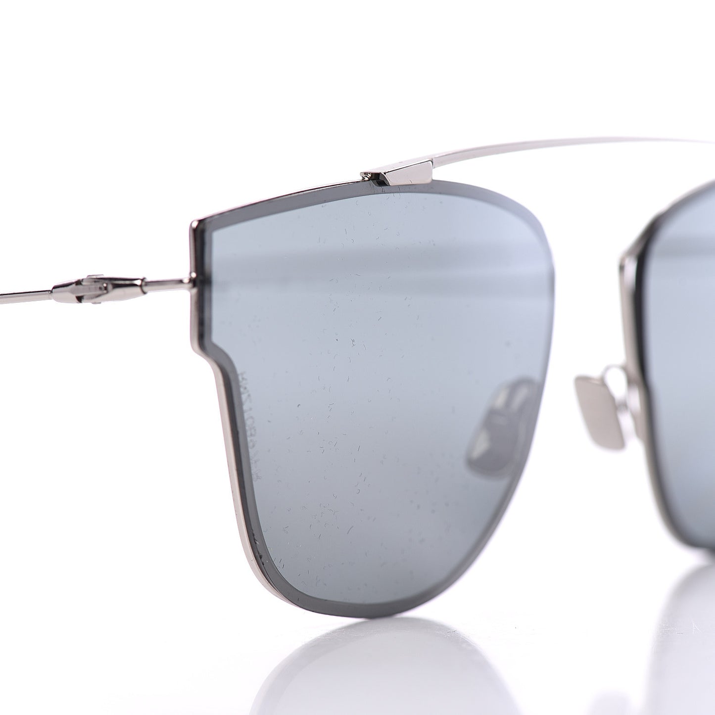 HOMME Metal Mirrored Geometric Sunglasses Palladium