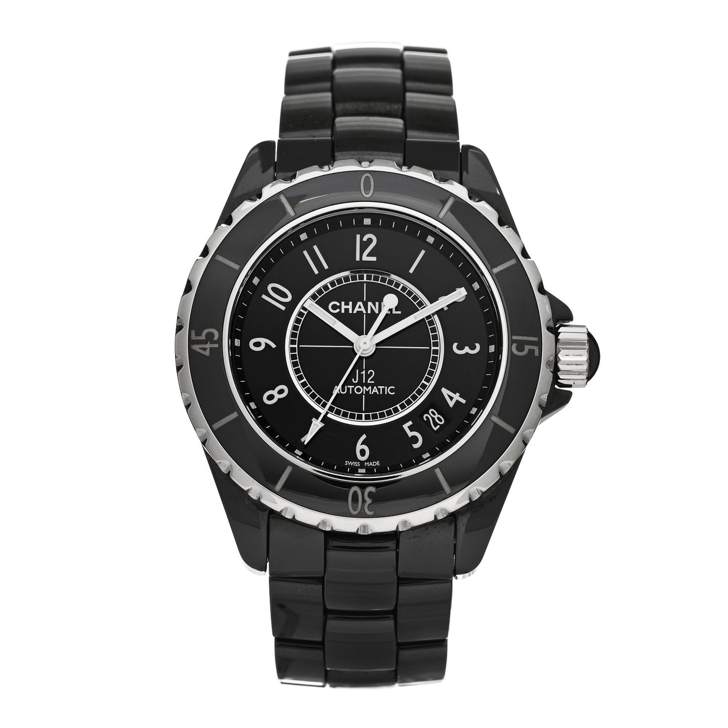 Stainless Steel Ceramic 38mm J12 Automatic Watch Black
