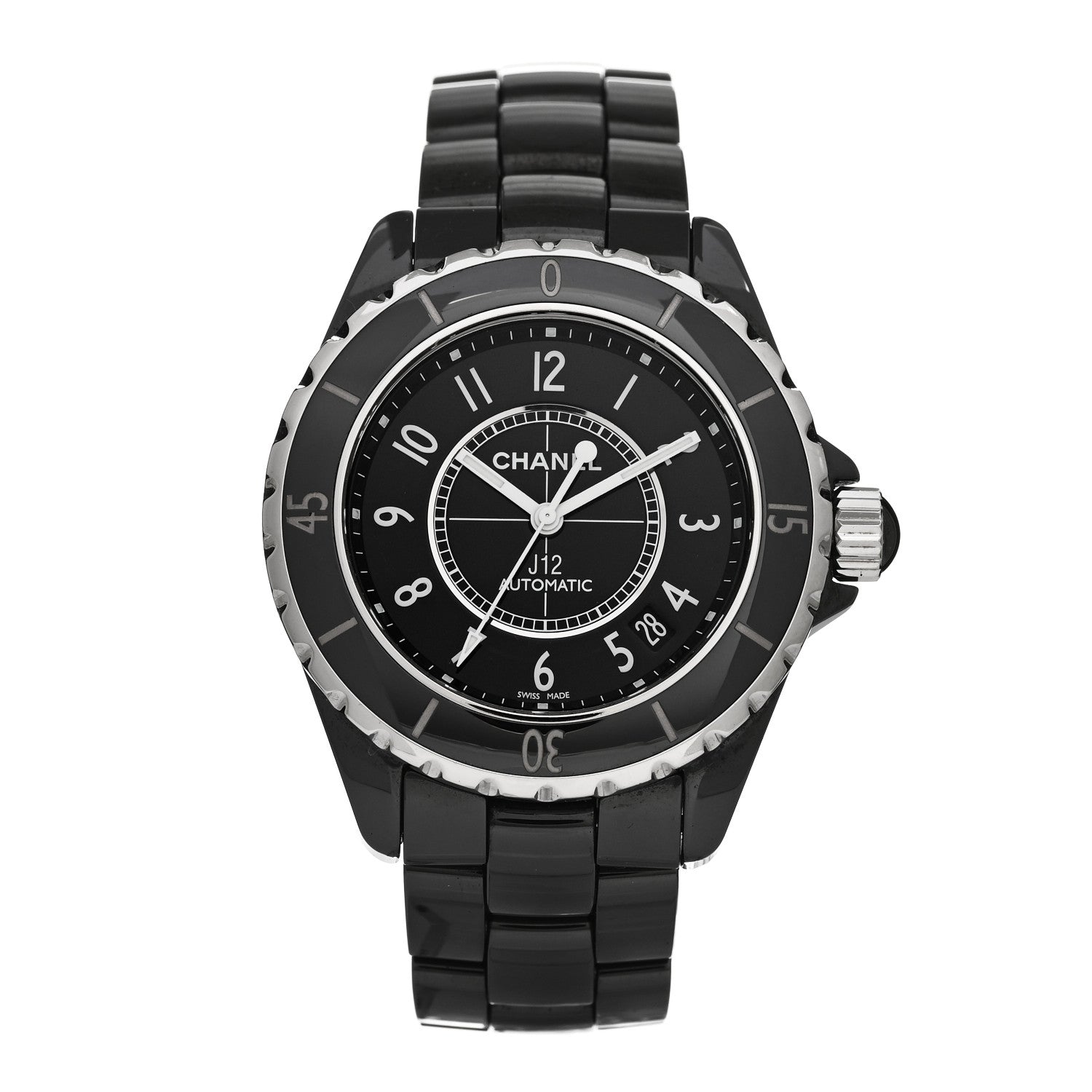 Chanel Stainless Steel Ceramic 38mm J12 Automatic Watch Black 1 of 5