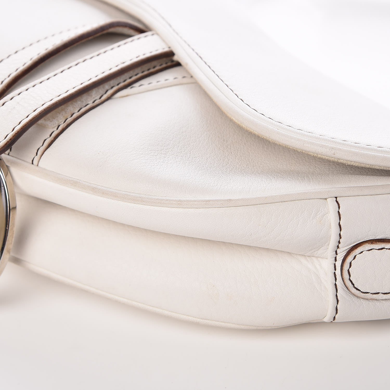 Christian Dior Calfskin Saddle Bag White 11 of 14
