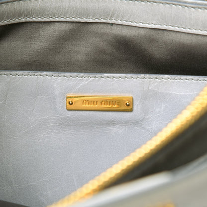 Miu Miu Vitello Shine Top Handle Satchel Nube 6 of 18