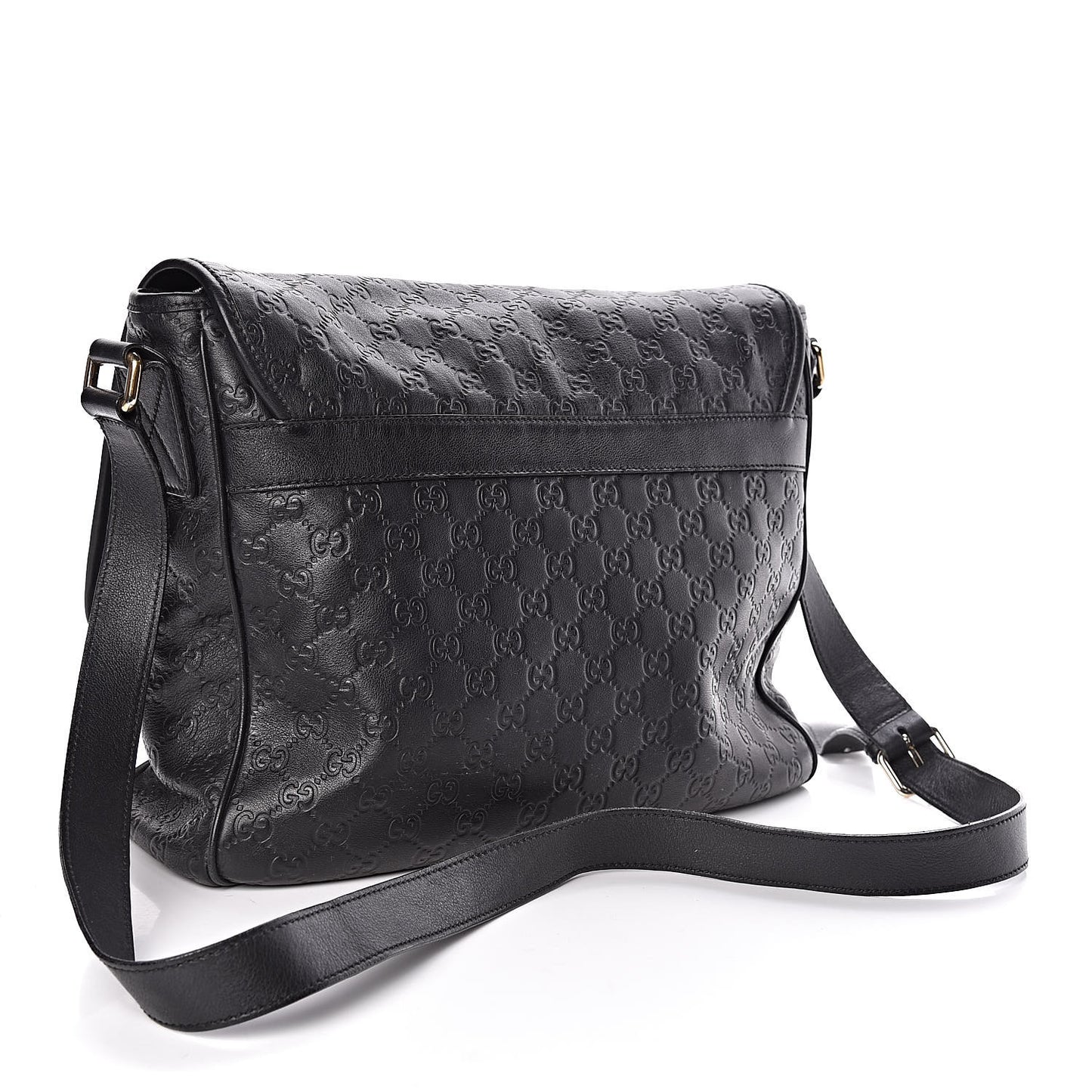 Guccissima Medium Flap Messenger Bag Black