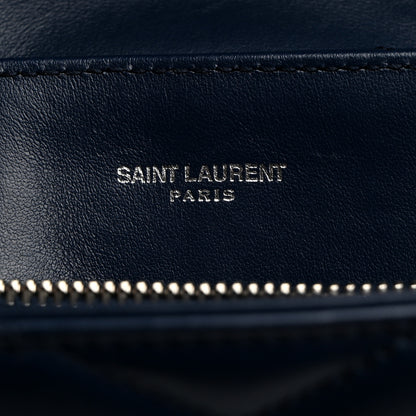 Saint Laurent Calfskin Y Quilted Monogram Small Loulou Chain Satchel Denim Blue 6 of 16