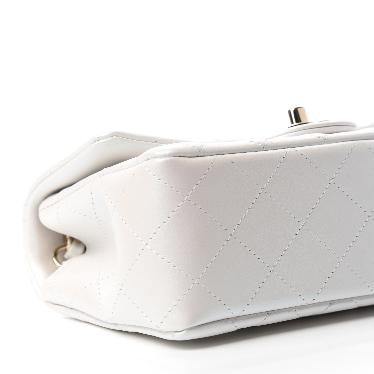 Chanel Iridescent Calfskin Quilted Mini Rectangular Flap White 6 of 11
