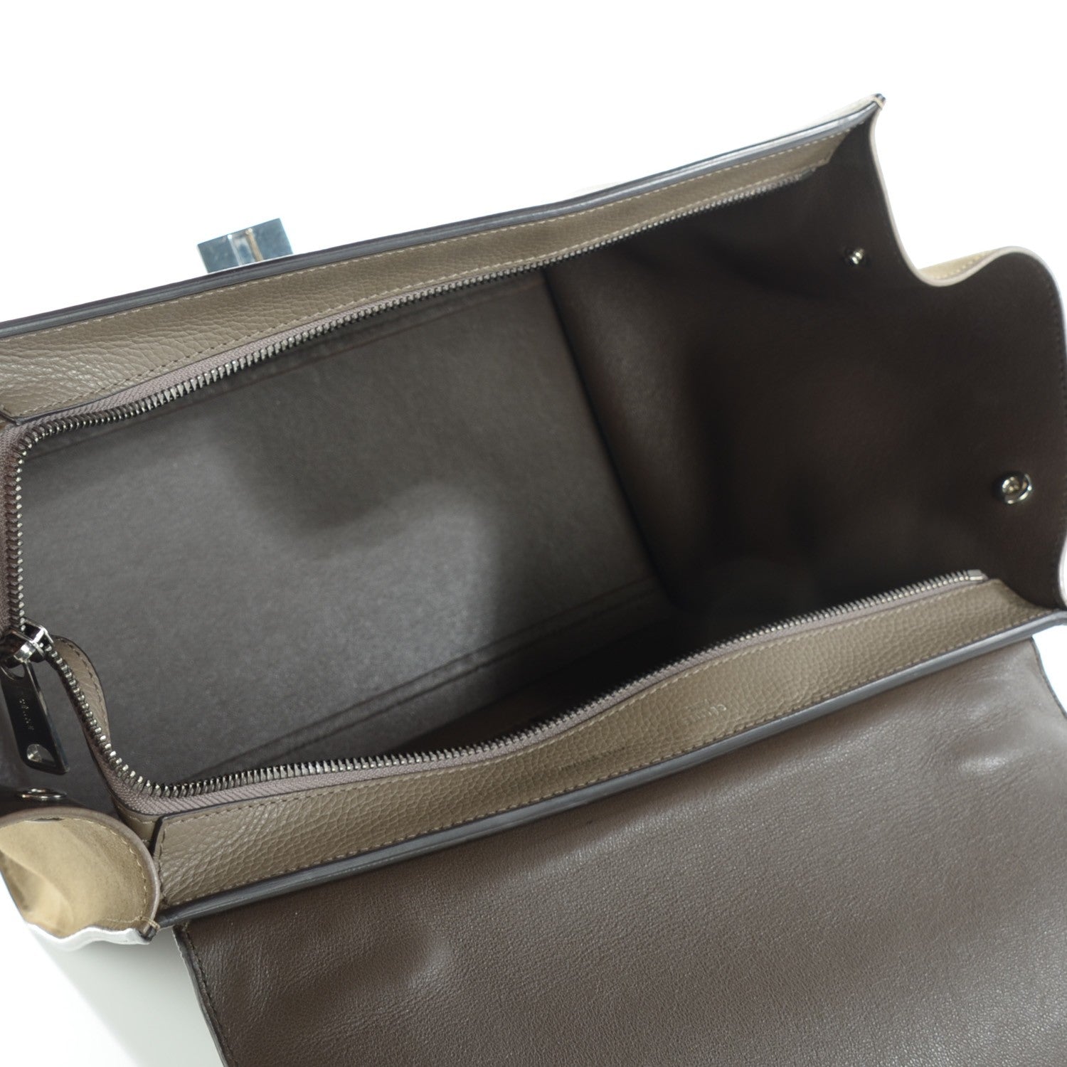 Celine Drummed Calfskin Suede Medium Trapeze Souris 7 of 8