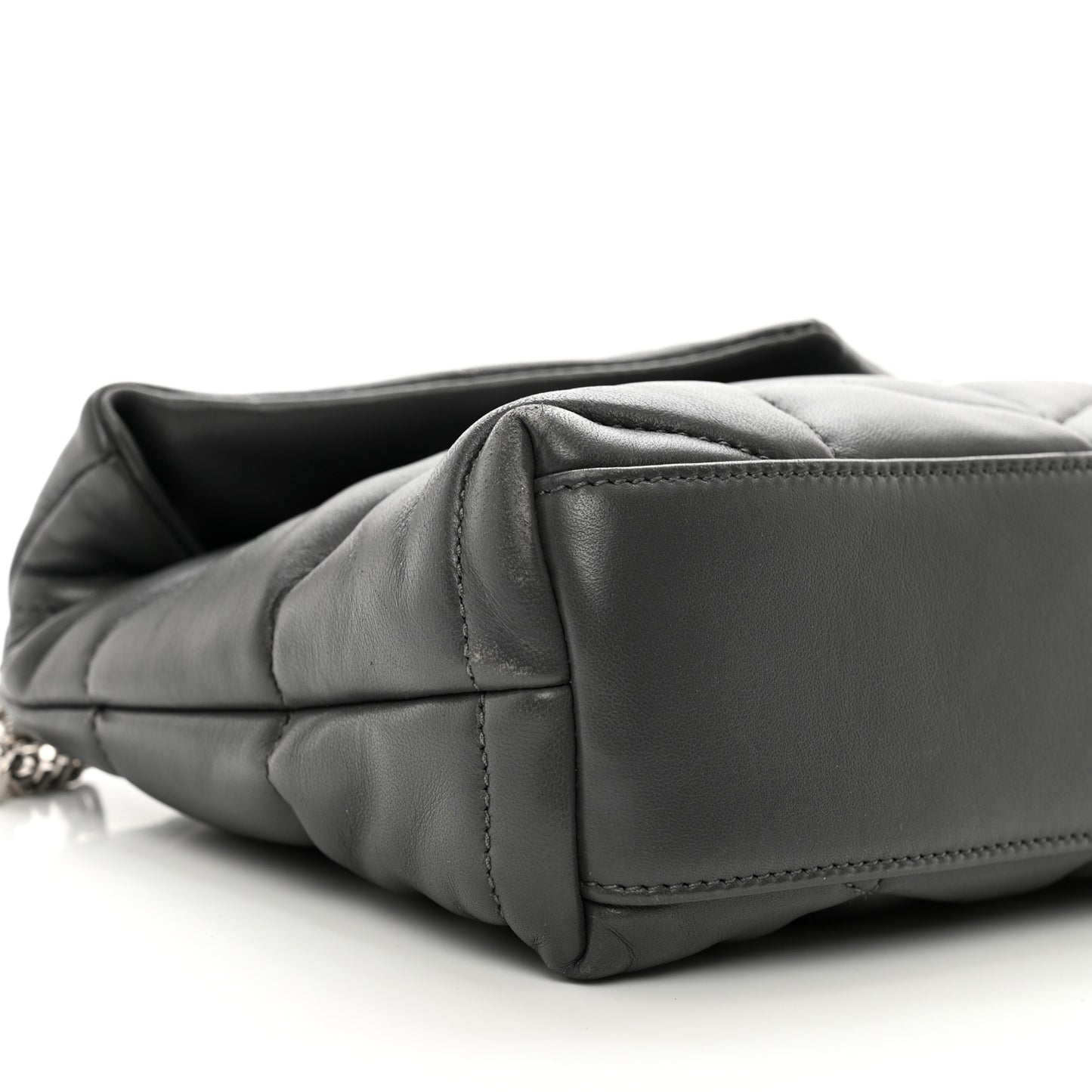 Lambskin Quilted Toy Loulou Puffer Monogram Chain Satchel Storm