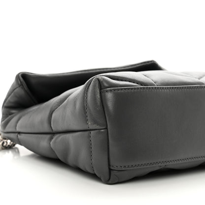 Saint Laurent Lambskin Quilted Toy Loulou Puffer Monogram Chain Satchel Storm 9 of 10
