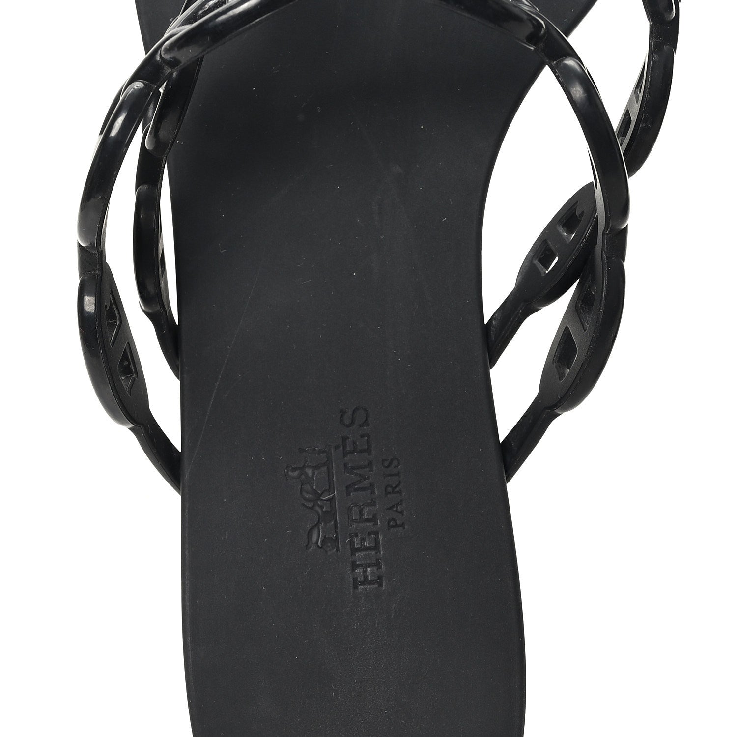 Hermes Rubber Chaine d'Ancre Island Sandals 38 Black 8 of 10