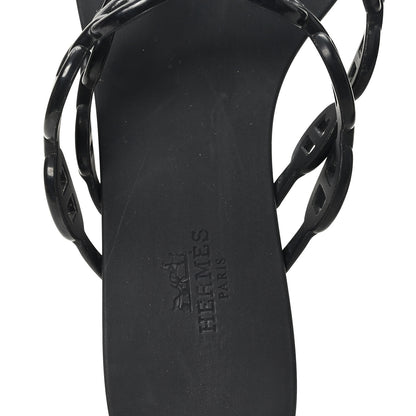 Hermes Rubber Chaine d'Ancre Island Sandals 38 Black 8 of 10