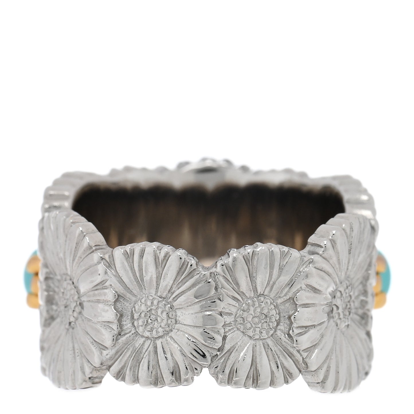 Sterling Silver Gold Vermeil Blue Agate Blossoms Daisy Color Eternelle Ring 50 5.25