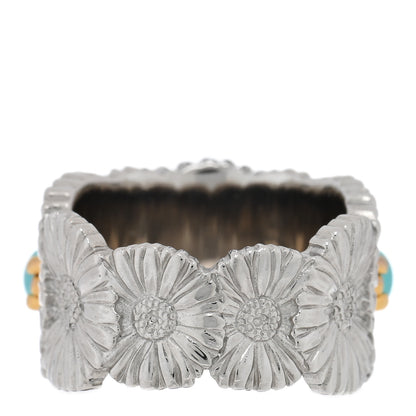 Buccellati Sterling Silver Gold Vermeil Blue Agate Blossoms Daisy Color Eternelle Ring 50 5.25 3 of 5