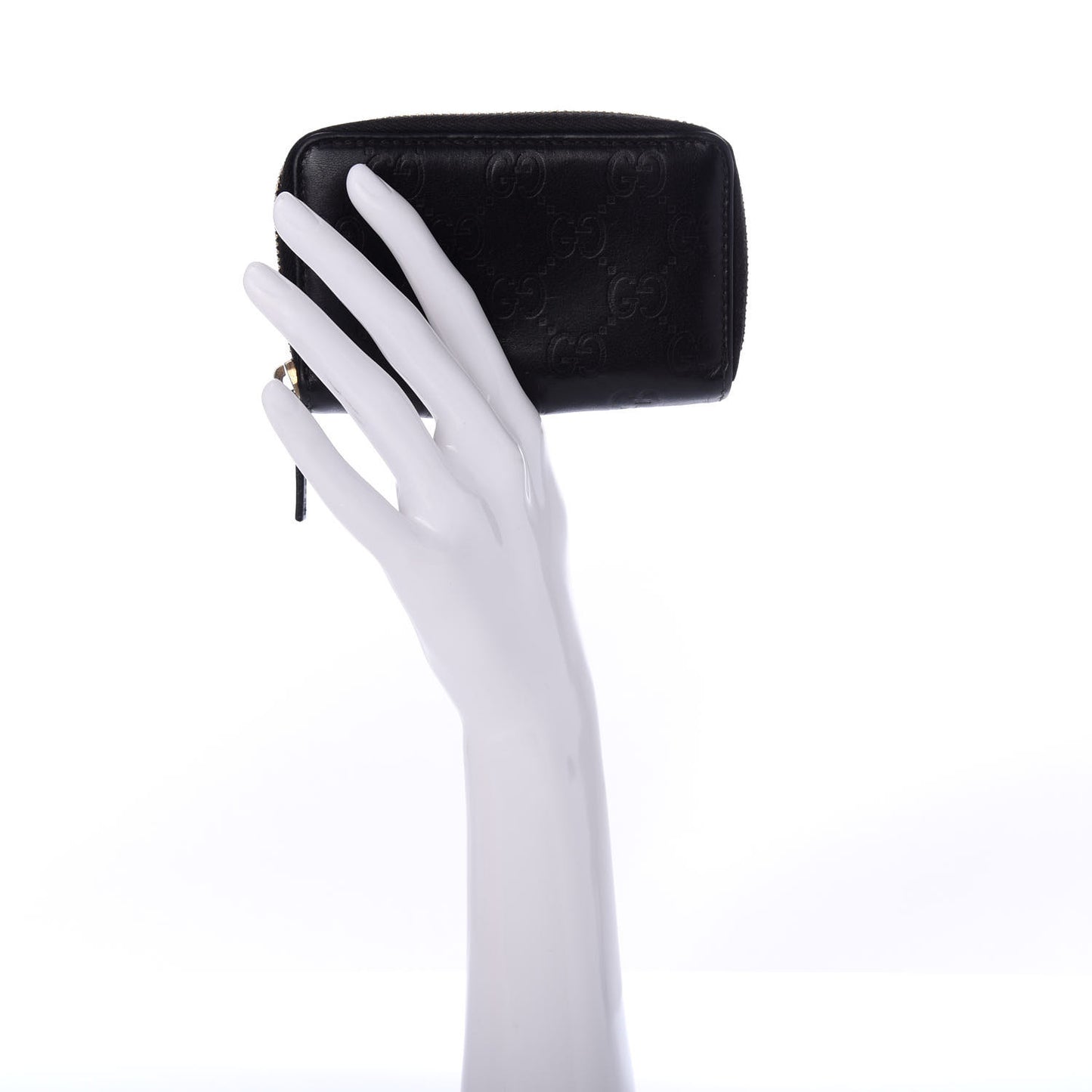 Guccissima Zip Around Card Case Black