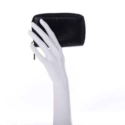 Gucci Guccissima Zip Around Card Case Black 2 of 7