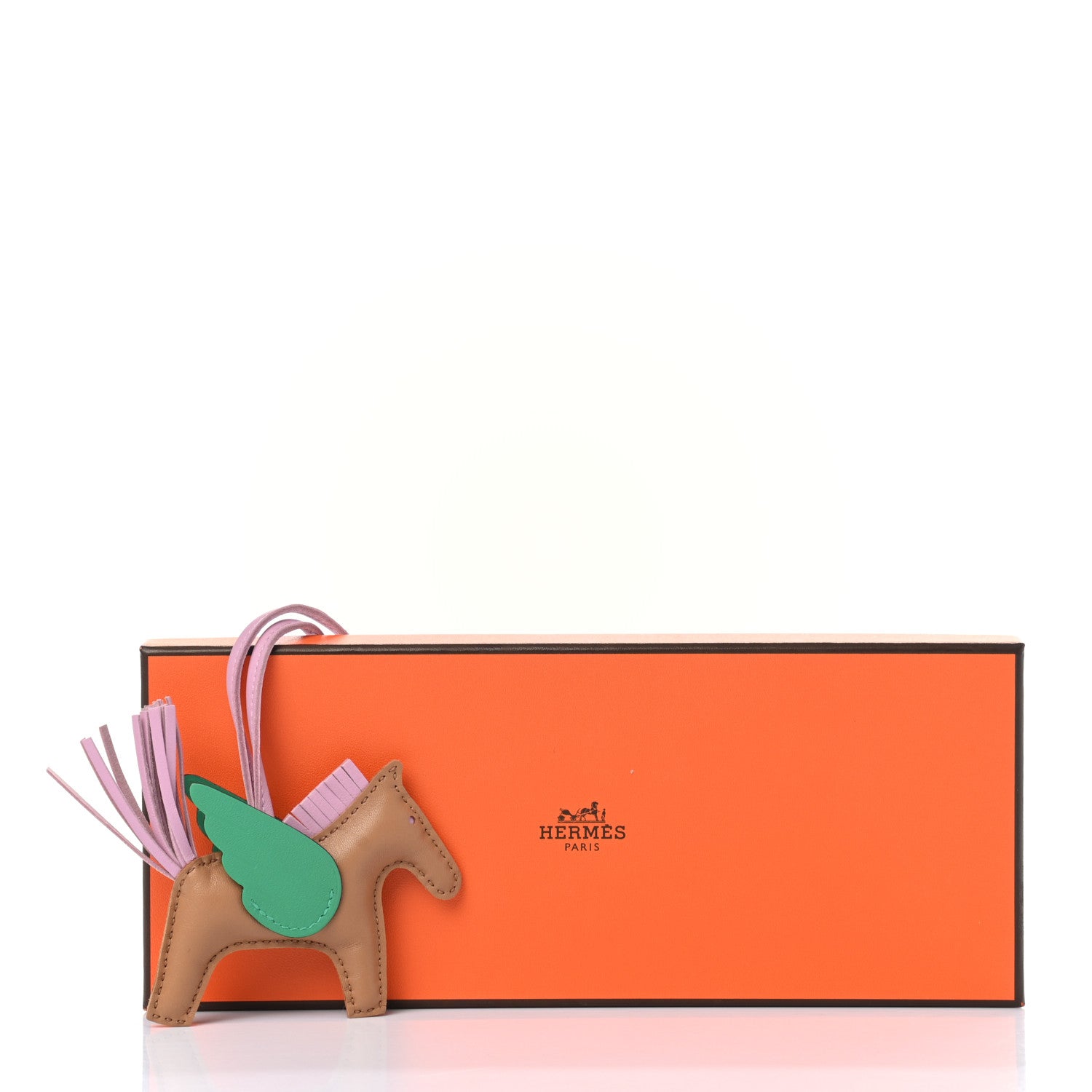 Hermes Milo Lambskin Grigri Rodeo Pegase Horse Bag Charm PM Chai Mauve Sylvestre Menthe 5 of 5