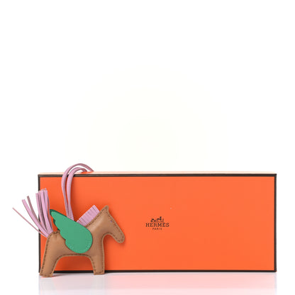 Hermes Milo Lambskin Grigri Rodeo Pegase Horse Bag Charm PM Chai Mauve Sylvestre Menthe 5 of 5