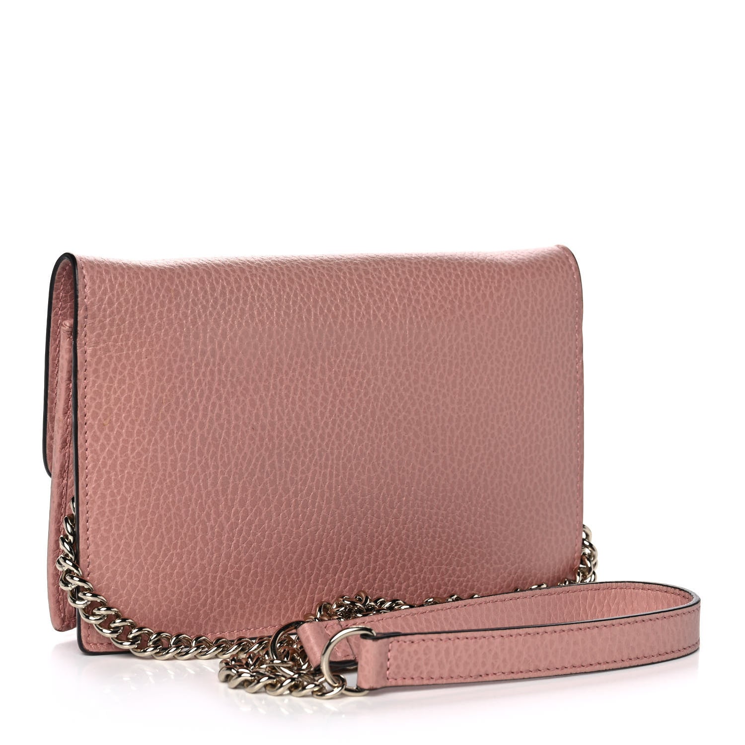 Gucci Dollar Calfskin Interlocking G Chain Wallet Soft Pink 3 of 10