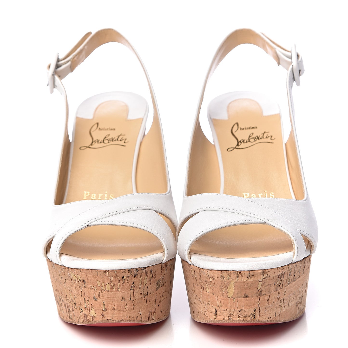Nappa Cork Reine De Liege 120 Wedges 37 White Natural