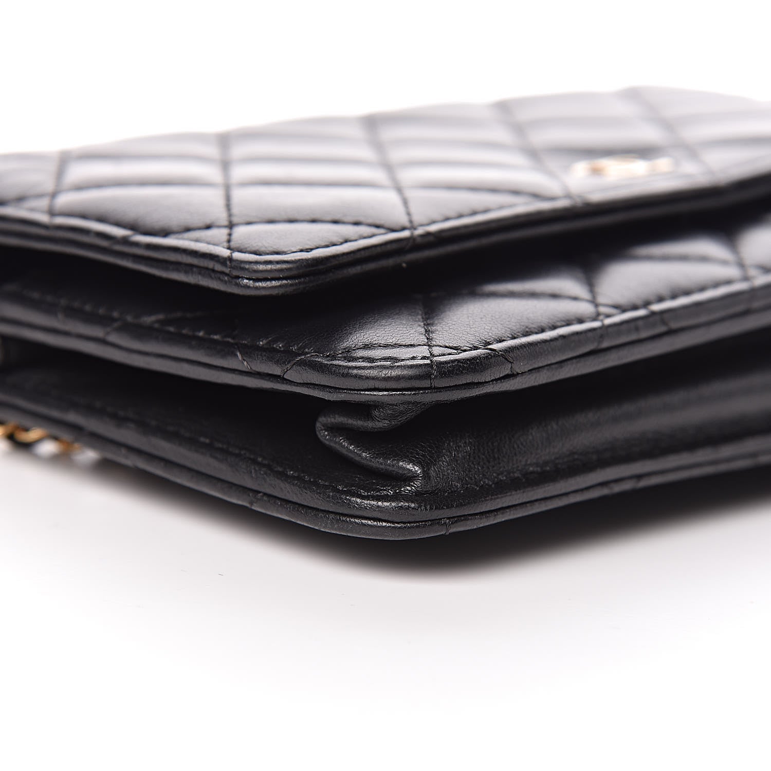 Chanel Lambskin Quilted Wallet On Chain WOC Black 12 of 14