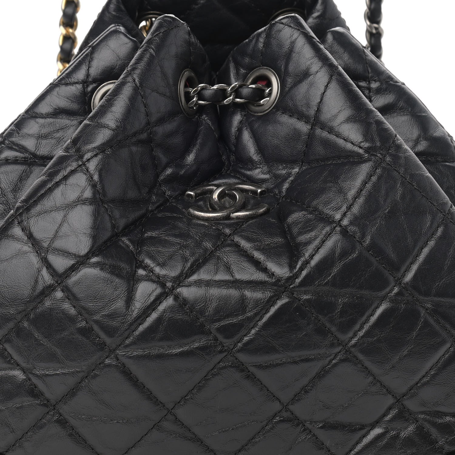 Chanel Aged Calfskin Quilted Small Gabrielle Backpack Black 8 of 13