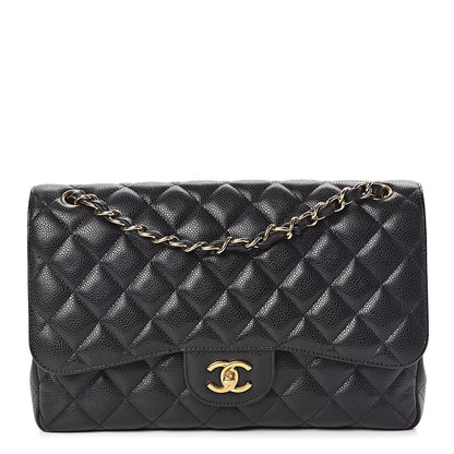 Chanel Caviar Quilted Jumbo Double Flap Black 1 of 18