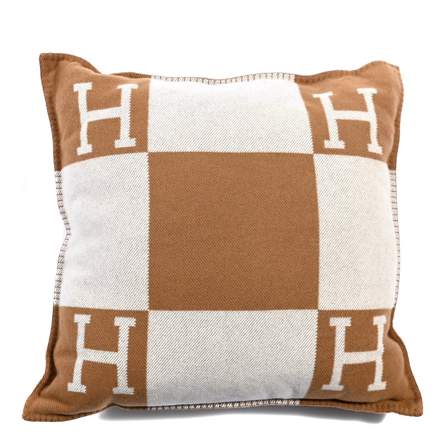 Wool Cashmere Avalon Pillow PM Ecru Camel