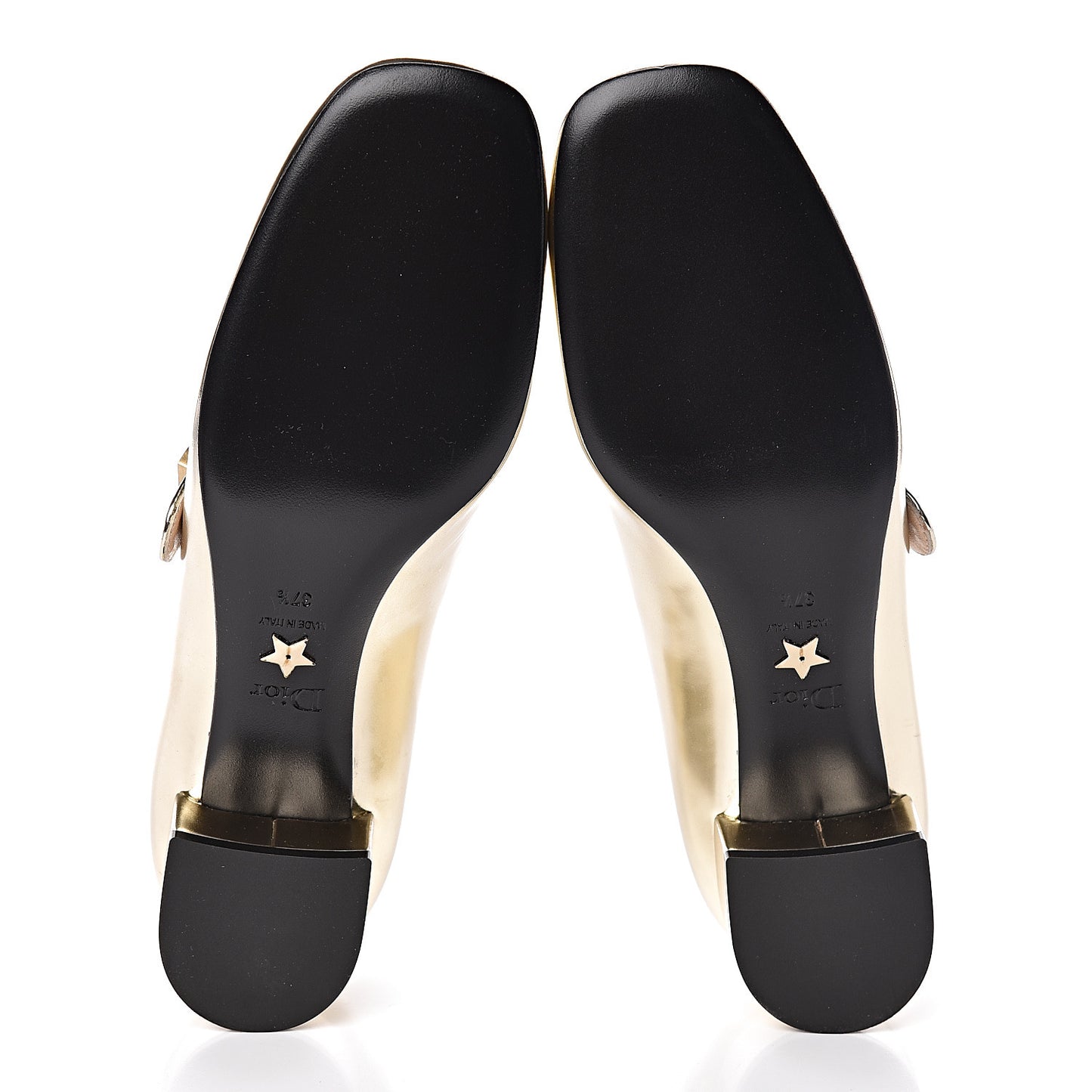Mirror Finish Calfskin Baby-D Ballet Pumps 37.5 Stardust Gold