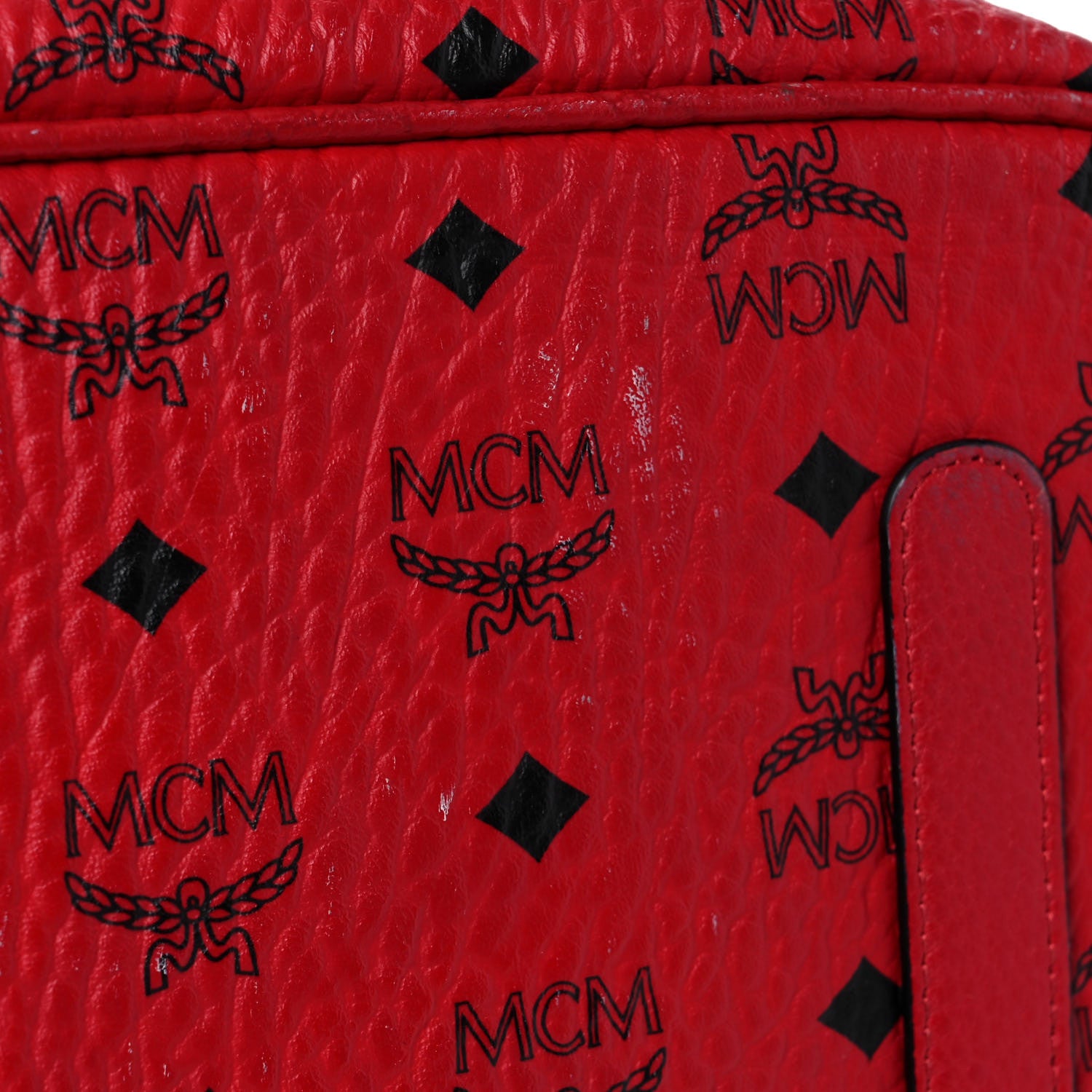 MCM Visetos Large Liz Reversible Shopper Tote Ruby Red 14 of 26