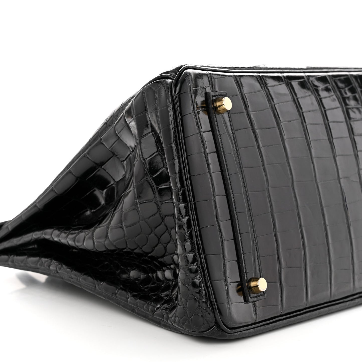 Shiny Porosus Crocodile Birkin 35 Black