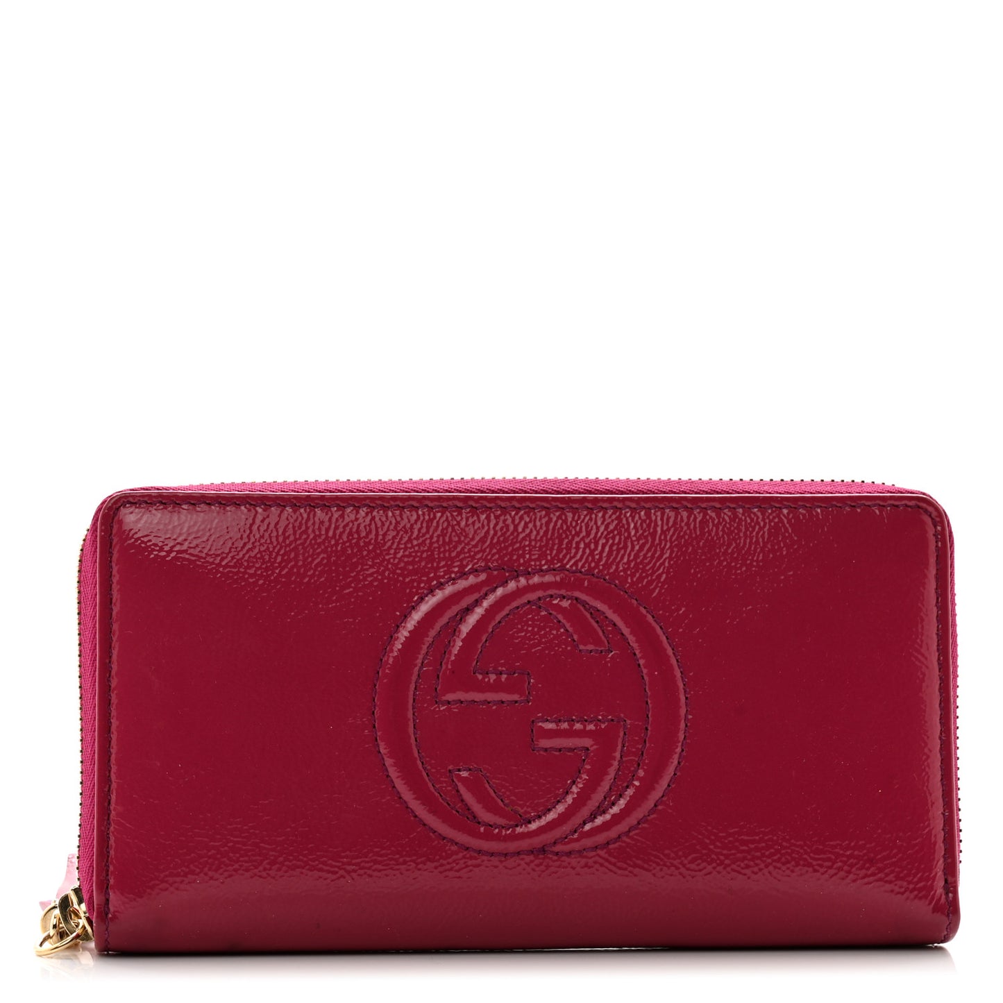 Patent Soho Zip Around Wallet Bright Bougainvillea