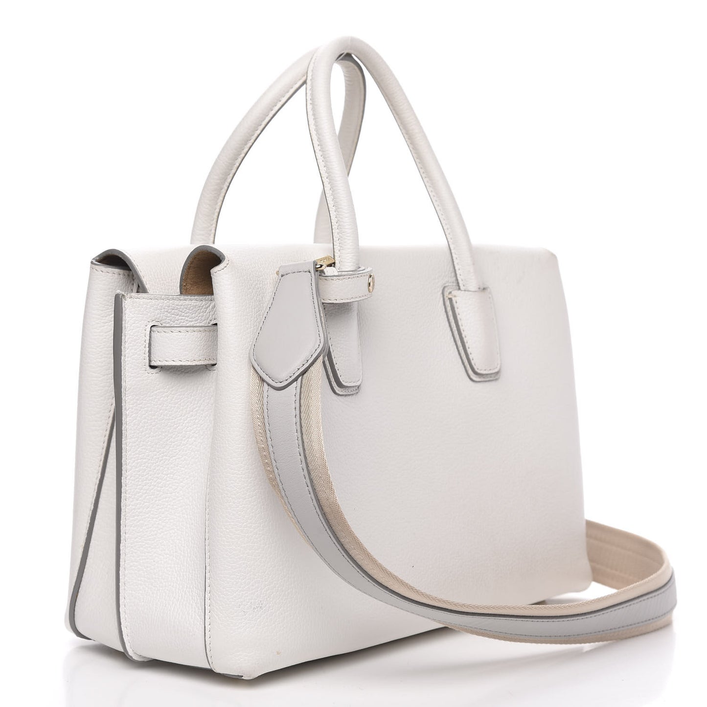 Grained Calfskin Medium Milla Tote White