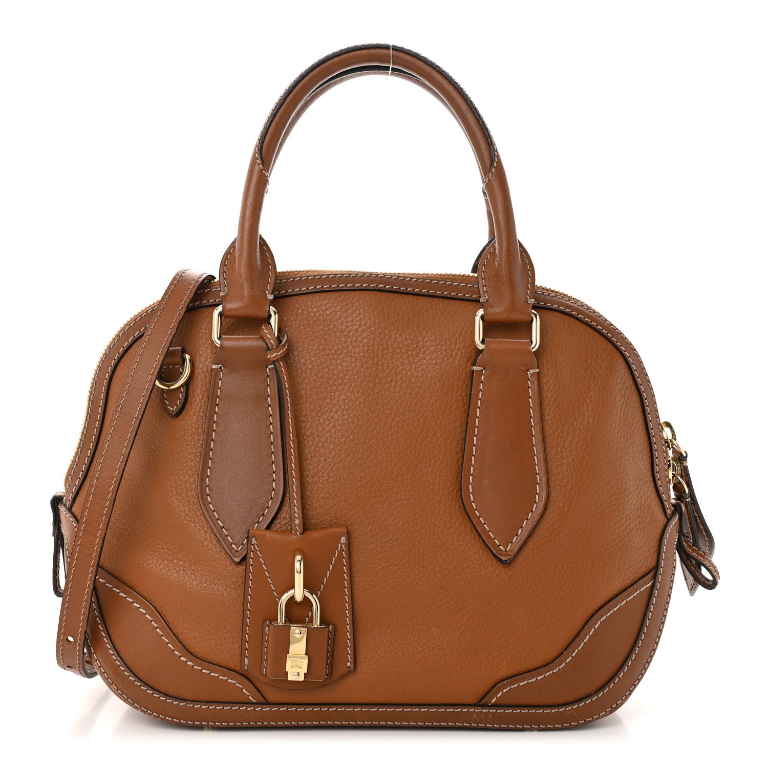 Burberry Heritage Grain Small Orchard Bowling Bag Camel 1 of 15