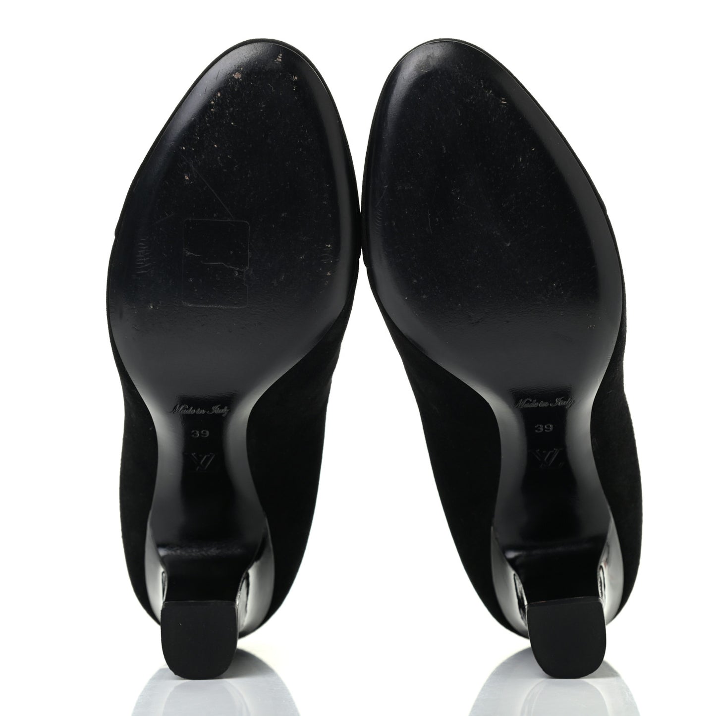 Suede Monogram Uniformes Cap Toe Chelsea 75mm Ankle Boots 39 Black